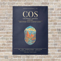 Thumbnail for Colorado Springs Airport COS - Canvas Framed - Navy Blue