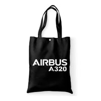 Thumbnail for Airbus A320 & Text aviation design tote bag, canvas construction.