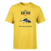 Thumbnail for Leonardo AW169 design on yellow t-shirt, single-side print
