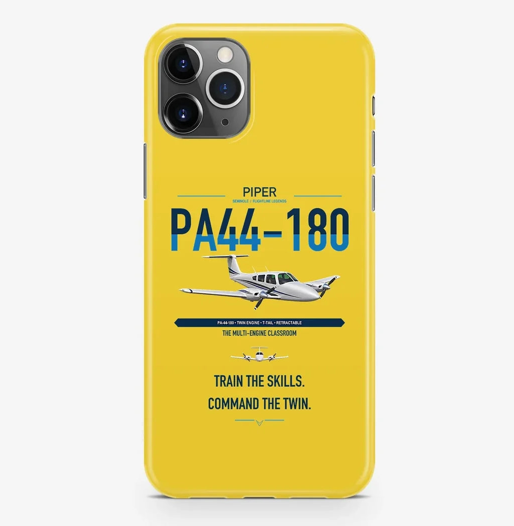 Piper PA-44-180 Seminole design on yellow magsafe iphone case, for iPhone Pro Max