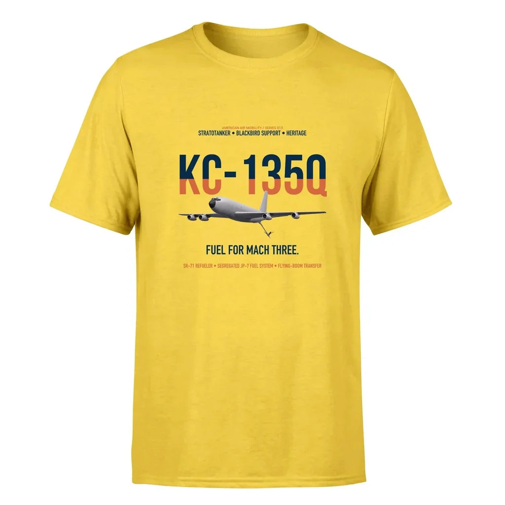 KC-135Q Blackbird Tanker design on yellow double-side t-shirt, single-side print