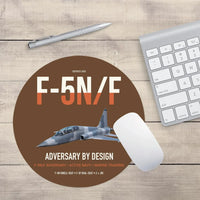 Thumbnail for F-5N F Adversary design on brown round mouse pad