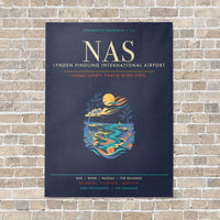Thumbnail for Lynden Pindling International Airport Nassau NAS - Canvas Framed - Navy Blue