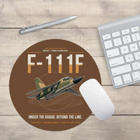Thumbnail for F-111F Aardvark design on brown round mouse pad