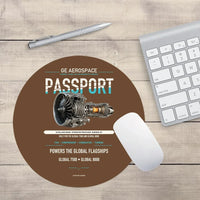 Thumbnail for PASSPORT design on brown round mouse pad