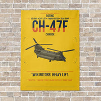 Thumbnail for Boeing CH-47F Chinook vertical canvas print - no frame - yellow background