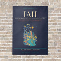 Thumbnail for Houston George Bush Intercontinental Airport IAH - Canvas Framed - Navy Blue