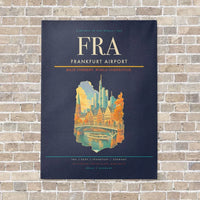 Thumbnail for Frankfurt Airport FRA - Canvas Framed - Navy Blue