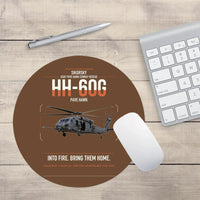 Thumbnail for Sikorsky HH-60G Pave Hawk design on brown round mouse pad