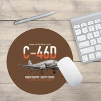 Thumbnail for C-46D Commando design on brown round mouse pad