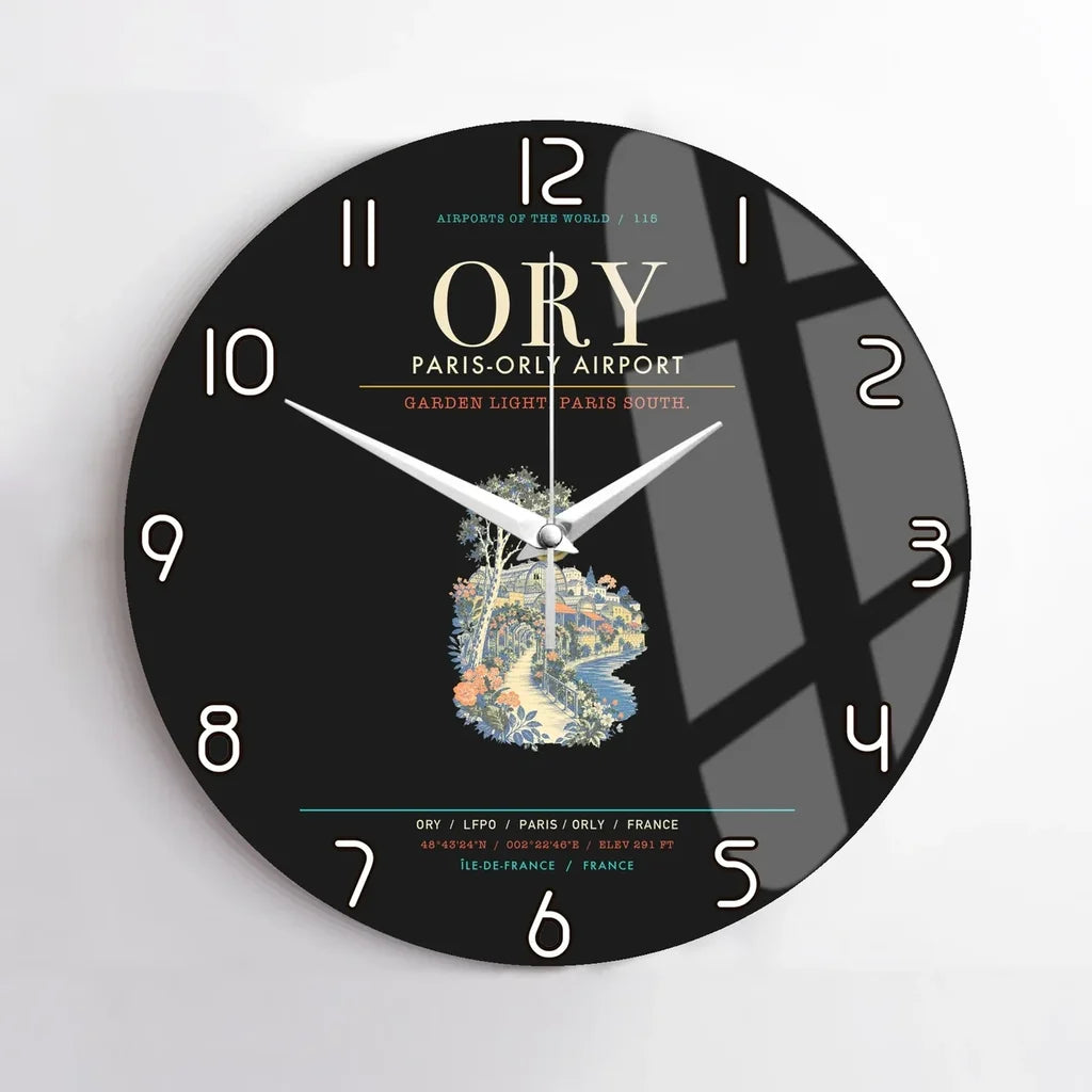 Paris-Orly Airport ORY Wall-Clock No-Frame - Black