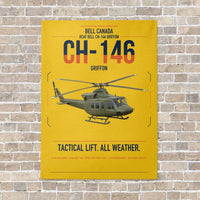 Thumbnail for Bell Canada CH-146 Griffon vertical canvas print - no frame - yellow background