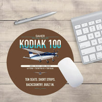 Thumbnail for Daher Kodiak 100 Series III design on brown round mouse pad
