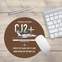 Thumbnail for Cessna Citation CJ2+ design on brown round mouse pad
