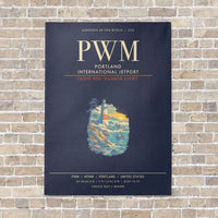 Thumbnail for Portland International Jetport PWM - Canvas Framed - Navy Blue