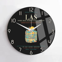Thumbnail for Las Vegas Harry Reid International Airport LAS Wall-Clock No-Frame - Black