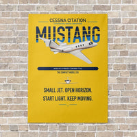 Thumbnail for Cessna Citation Mustang vertical canvas print - no frame - yellow background