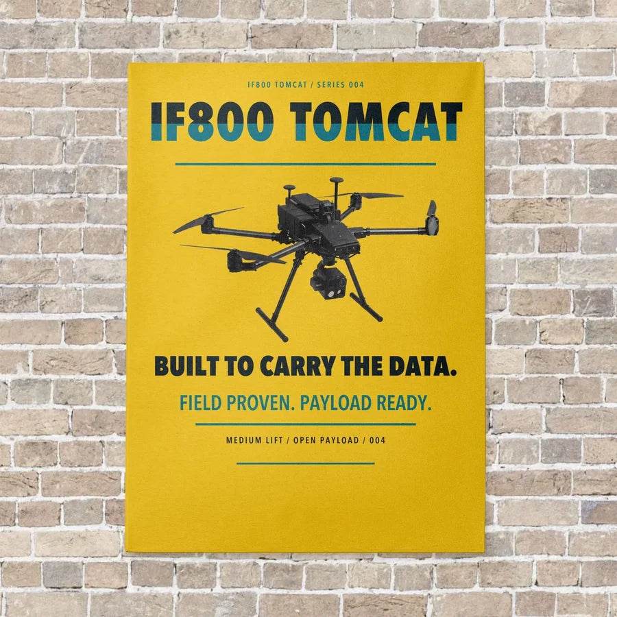 Inspired Flight IF800 Tomcat vertical canvas print - no frame - yellow background