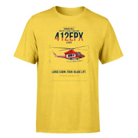 Thumbnail for SUBARU Bell 412EPX design on yellow t-shirt, single-side print