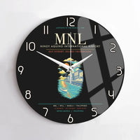 Thumbnail for Manila Ninoy Aquino International Airport MNL Wall-Clock No-Frame - Black