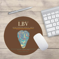 Thumbnail for Leon-Mba International Airport (LBV) design on brown round mouse pad