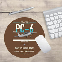 Thumbnail for Pilatus PC-6 Porter design on brown round mouse pad