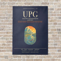 Thumbnail for Sultan Hasanuddin Airport UPG - Canvas Framed - Navy Blue