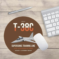 Thumbnail for T-38C Talon design on brown round mouse pad