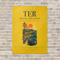 Thumbnail for Terceira Lajes Airport TER vertical canvas print - no frame - yellow background