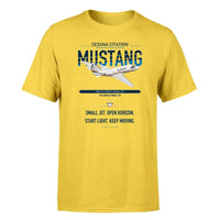 Thumbnail for Cessna Citation Mustang design on yellow double-side t-shirt, single-side print