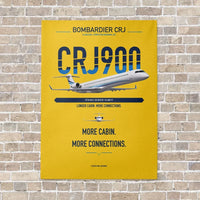 Thumbnail for Bombardier CRJ900 vertical canvas print - no frame - yellow background