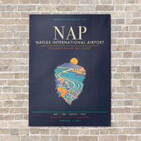 Thumbnail for Naples International Airport NAP - Canvas Framed - Navy Blue