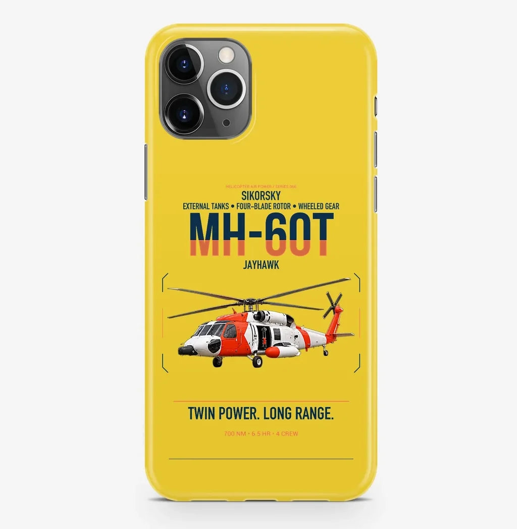 Sikorsky MH-60T Jayhawk design on yellow magsafe iphone case, for iPhone Pro Max