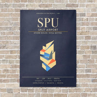 Thumbnail for Split Airport SPU - Canvas Framed - Navy Blue