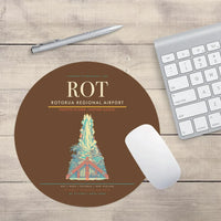 Thumbnail for Rotorua Regional Airport (ROT) design on brown round mouse pad