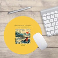 Thumbnail for VINTAGE G4350 - The Reindeer Crossing - Designed Mouse Pads design on yellow round