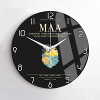 Thumbnail for Chennai International Airport MAA Wall-Clock No-Frame - Black