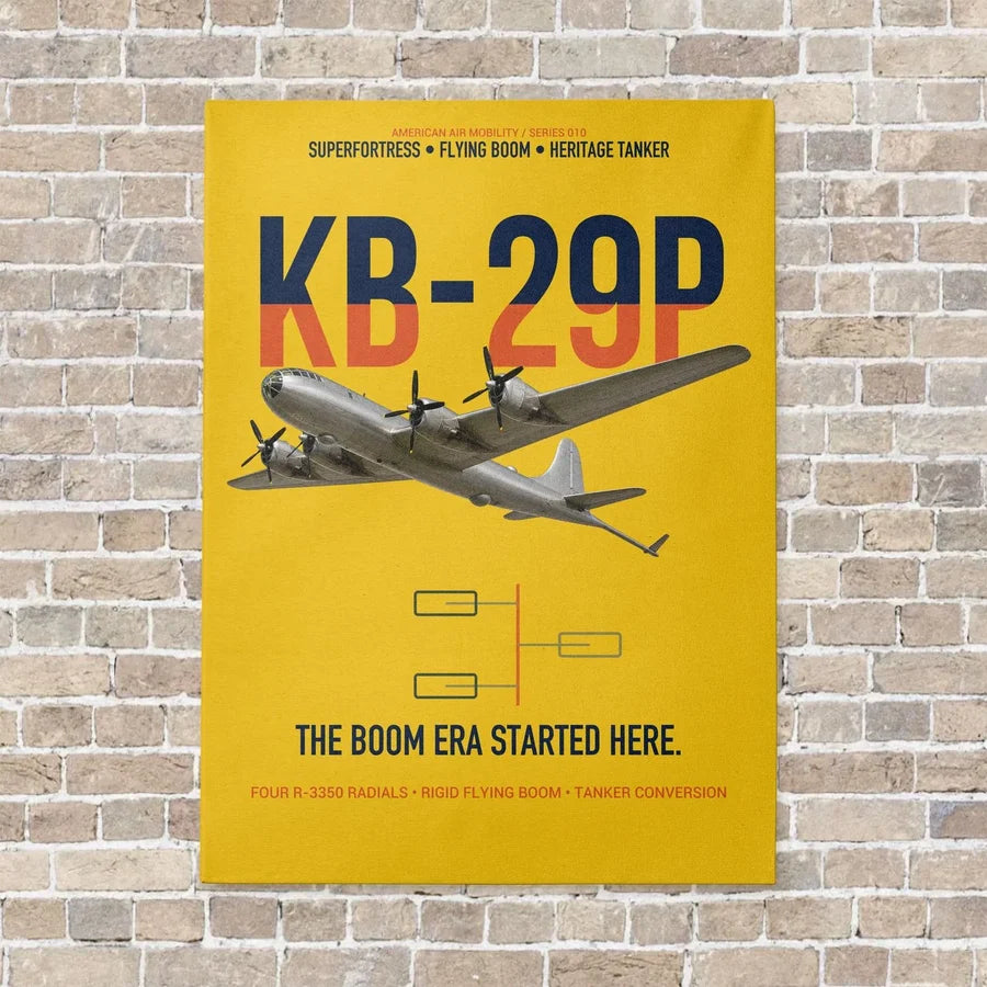 KB-29P SUPERFORTRESS vertical canvas print - no frame - yellow background