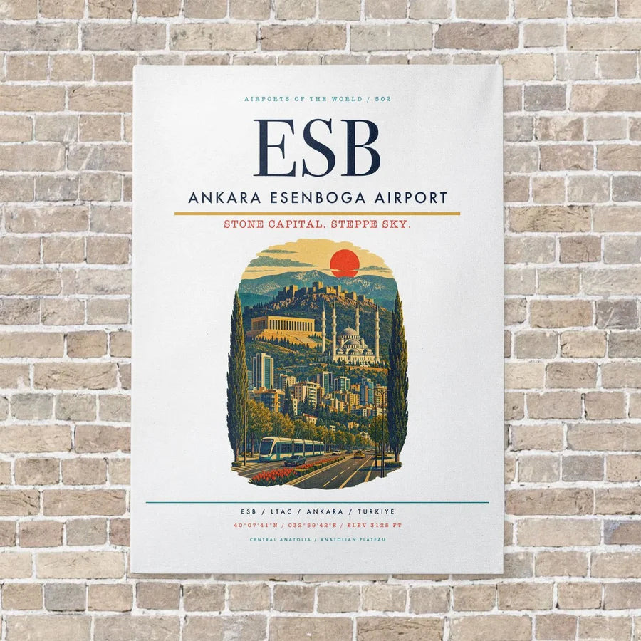 Ankara Esenboga Airport ESB - Canvas No Frame - White