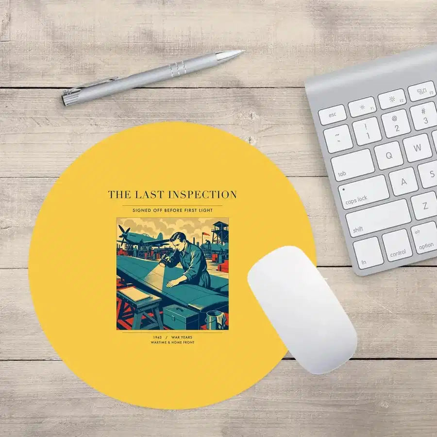 VINTAGE G4536 - The Last Inspection - Designed Mouse Pads design on yellow round
