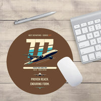 Thumbnail for Boeing 777-200ER design on brown round mouse pad