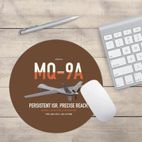 Thumbnail for MQ-9A Reaper design on brown round mouse pad