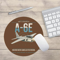 Thumbnail for A-6E Intruder design on brown round mouse pad