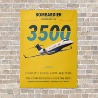 Thumbnail for Bombardier Challenger 3500 vertical canvas print - no frame - yellow background
