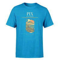Thumbnail for Pico Airport (PIX) T-Shirt single-side front print in Turquoise | pico-airport-pix-double-side-t-shirt