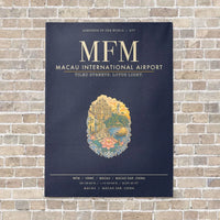 Thumbnail for Macau International Airport MFM - Canvas Framed - Navy Blue