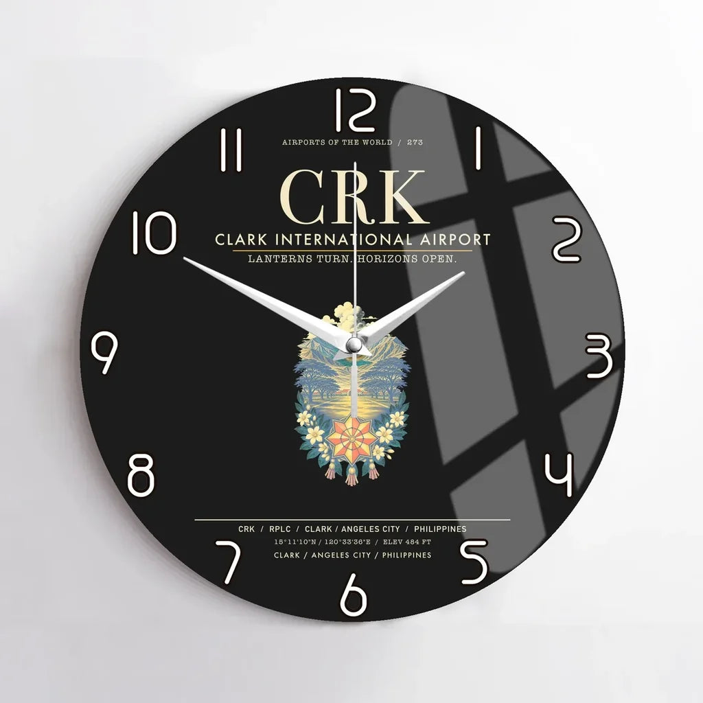 Clark International Airport CRK Wall-Clock No-Frame - Black