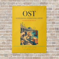 Thumbnail for Ostend-Bruges International Airport OST vertical canvas print - no frame - yellow background