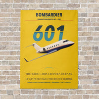 Thumbnail for Bombardier Challenger 601 vertical canvas print - no frame - yellow background