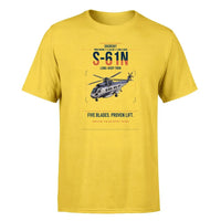 Thumbnail for Sikorsky S-61N design on yellow t-shirt, single-side print